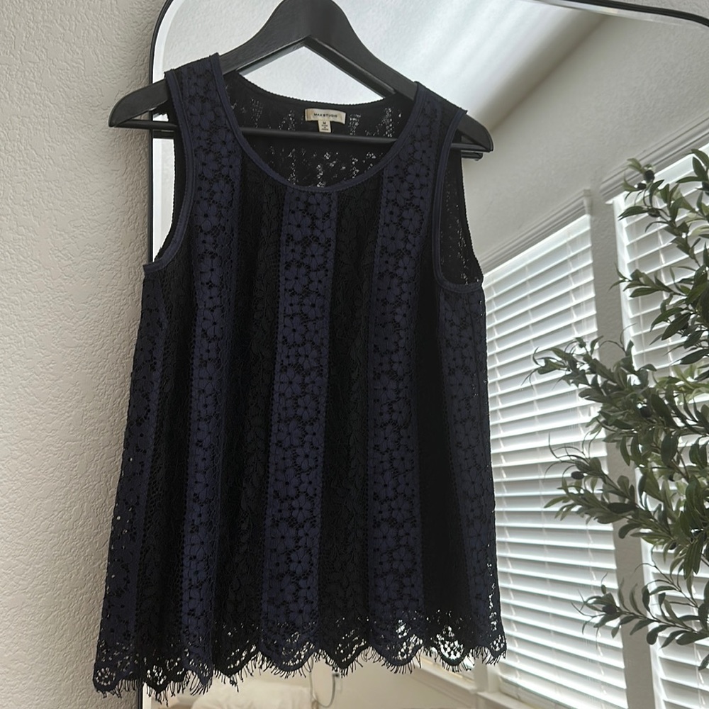 Max Studio Black & Blue Top (M)